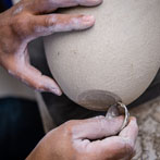 Ashraf Hanna at work in his studio 2019